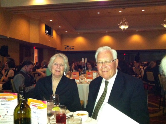 Penny Bruce and her husband of 59 years, hanging loose at the Atlantic Journalism Awards 